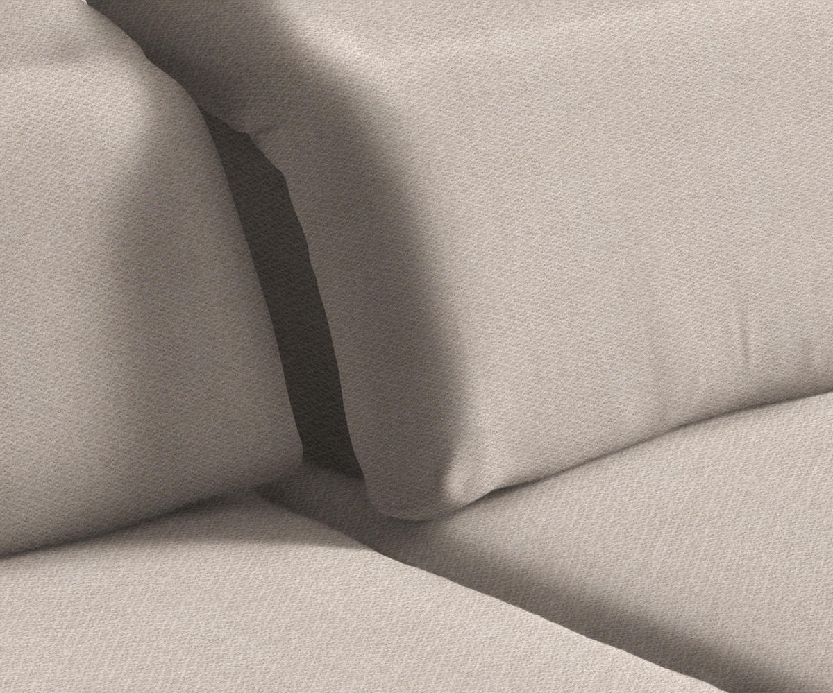 ECKSOFA in Chenille Beige  - Beige/Schwarz, Design, Textil/Metall (289/180cm) - Stylife