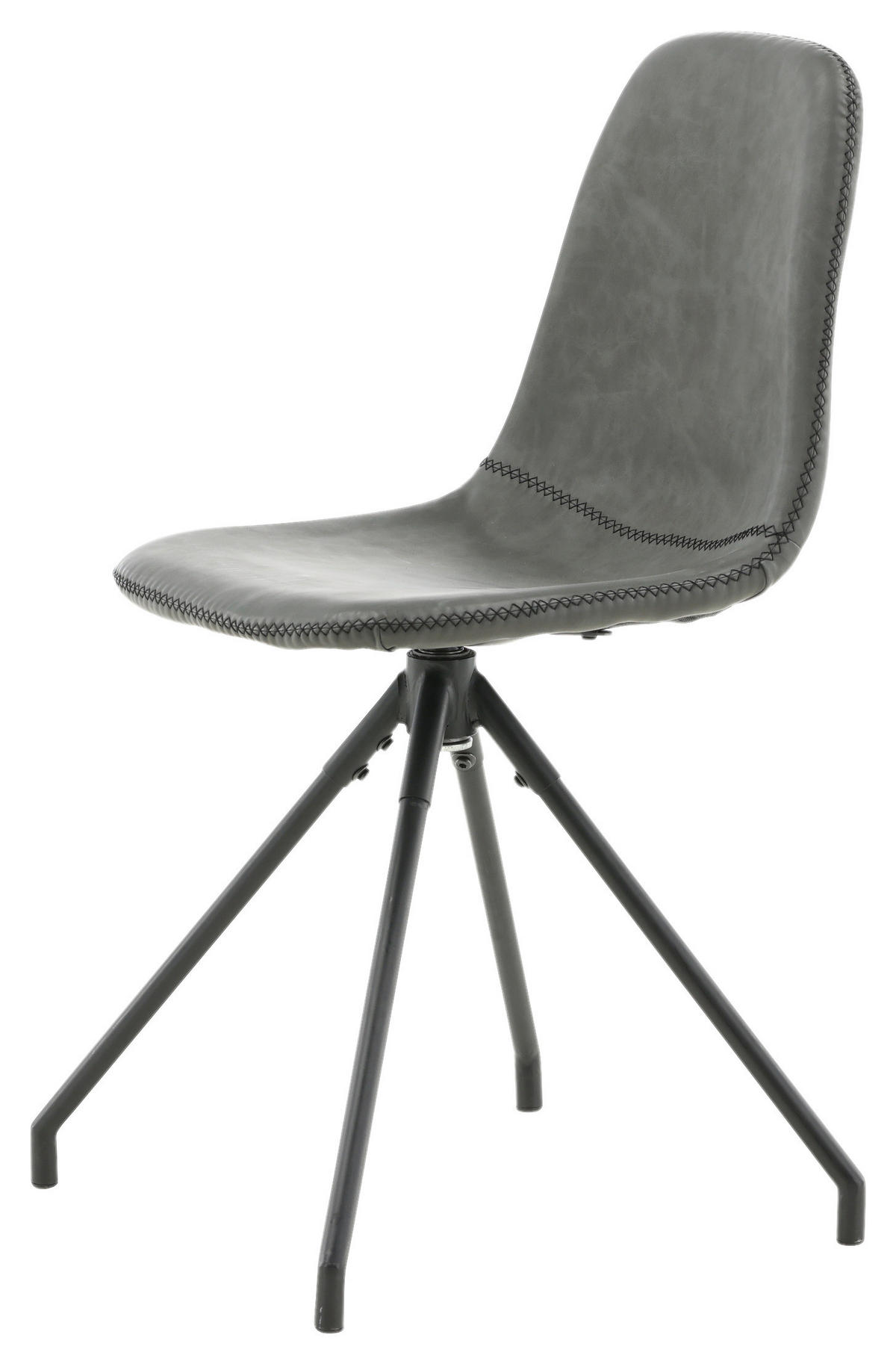 STOLSET 2 styck stål läderimitation (vegan)  - svart, Design, metall/textil (44/88/54cm) - Livetastic