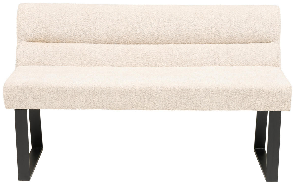 SITZBANK 140/83/61 cm Webstoff, Bouclé Beige  - Beige/Schwarz, KONVENTIONELL, Textil/Metall (140/83/61cm) - MID.YOU