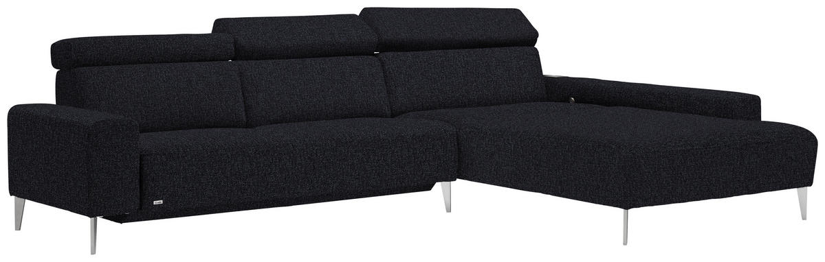 ECKSOFA in Webstoff Anthrazit  308/205 cm  - Anthrazit/Alufarben, Design, Textil (308/205cm) - Sedda