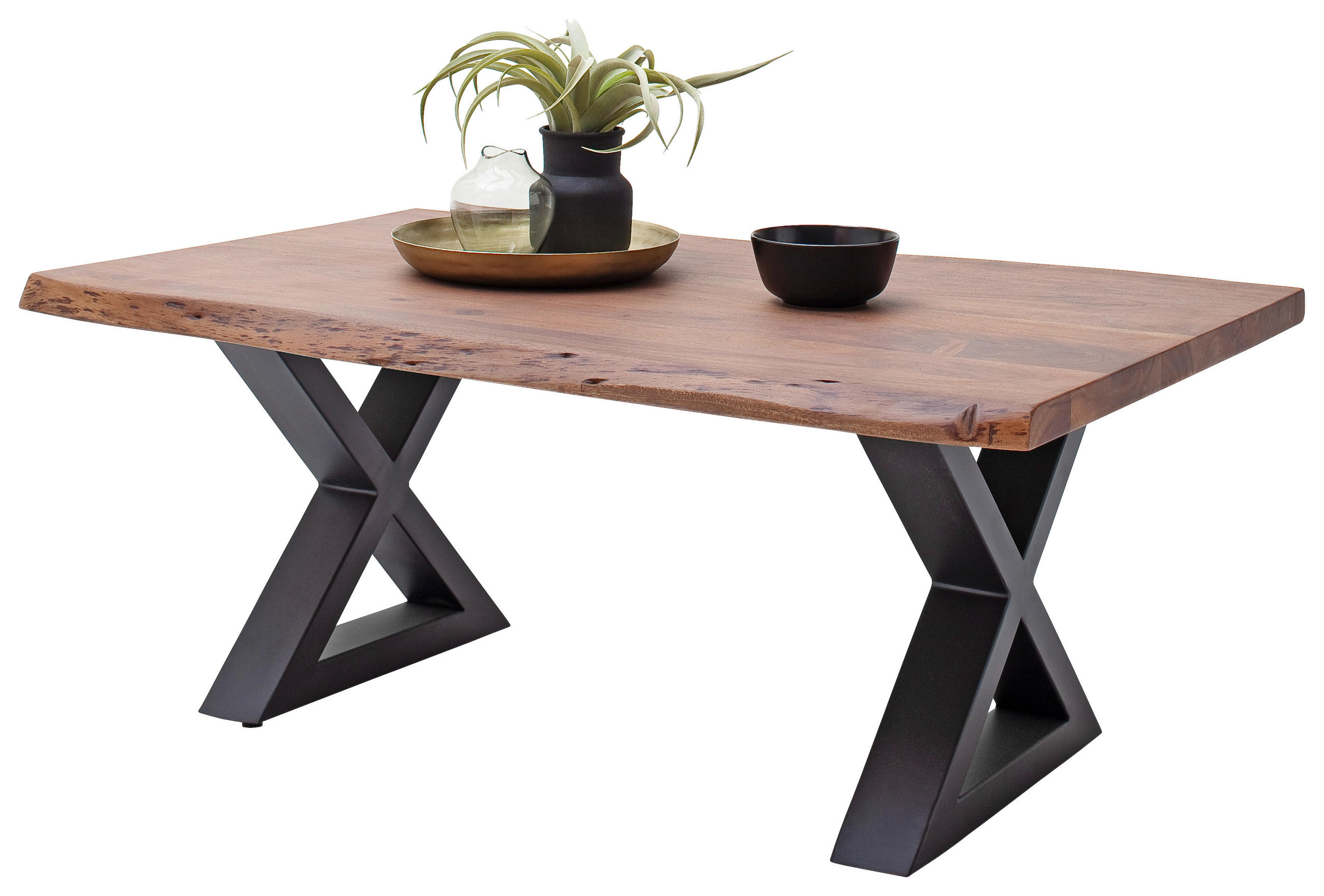 Couchtisch Holz Massiv Cartagena Walnuss/Anthrazit