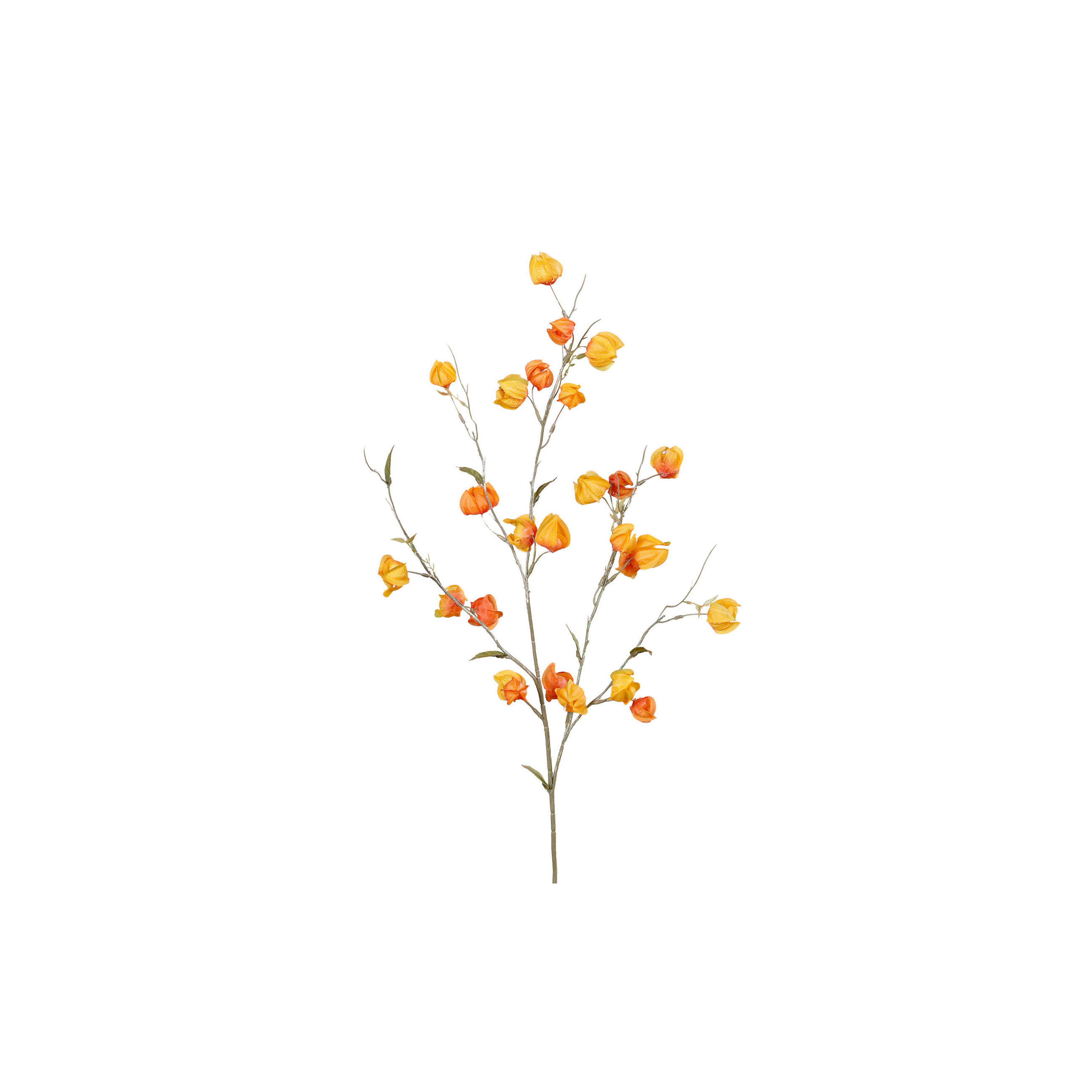 DEKOZWEIG - Orange/Braun, LIFESTYLE, Kunststoff/Textil (94cm)