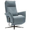 RELAXSESSEL in Leder Blaugrau  - Blaugrau/Schwarz, Design, Leder/Metall (83/116/87cm) - Valdera