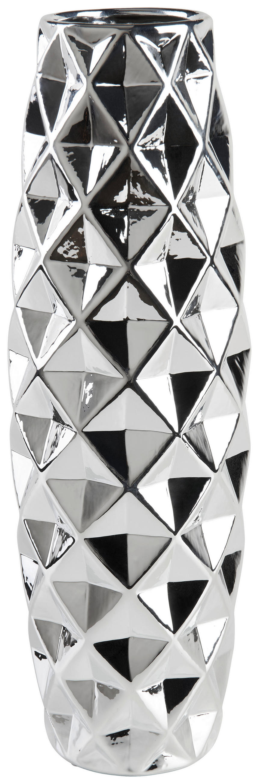 VÁZA 47 cm  - ezüstszínű, Basics, kerámia (15/47cm) - Ambia Home