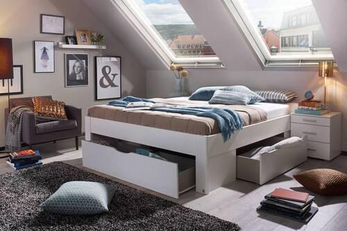 STAURAUMBETT 180/200 cm  in Weiß  - Weiß, MODERN, Holzwerkstoff (180/200cm) - Rauch Möbel