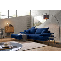 ECKSOFA PRATO Dunkelblau Mikrofaser  - Schwarz/Dunkelblau, MODERN, Textil/Metall (176/292cm) - MID.YOU