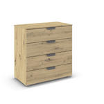 KOMMODE  in 80/81/42 cm  - Dunkelgrau/Eiche Artisan, Design, Holzwerkstoff/Metall (80/81/42cm) - Xora