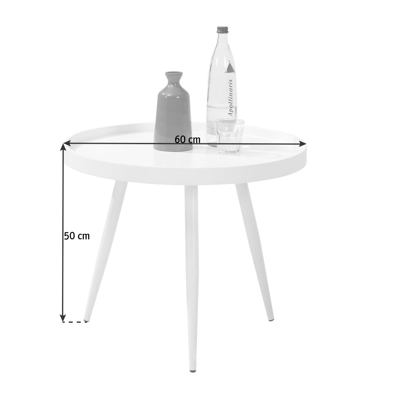 DOHÁNYZÓASZTAL fém, faalapú anyag 60/60/50 cm   - fehér, Design, faalapú anyag/fém (60/60/50cm) - Carryhome