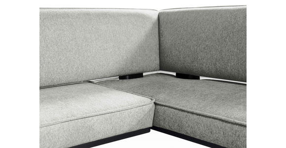 ECKBANK 235/165 cm Webstoff Schwarz, Hellgrau Buche massiv - Hellgrau/Schwarz, Basics, Holz/Textil (235/165cm) - Carryhome