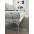 RÉCAMIERE in Echtleder Hellgrau  - Chromfarben/Hellgrau, Design, Leder/Metall (209/85-109/95-16cm) - Dieter Knoll