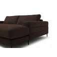 ECKSOFA  in Flachgewebe Dunkelbraun  253/177 cm  - Dunkelbraun/Schwarz, Design, Textil/Metall (253/177cm) - Dieter Knoll