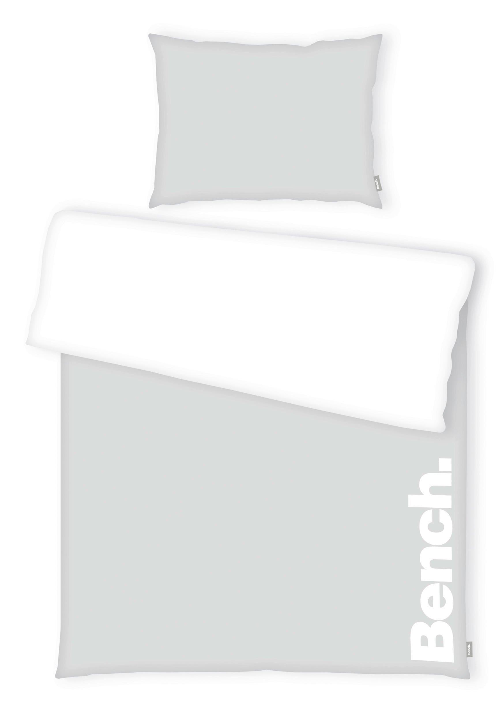 MLADINSKA POSTELJNINA BENCH 140/200 cm renforcé siva, bela  - siva/bela, Konvencionalno, tekstil (140/200cm) - Bench