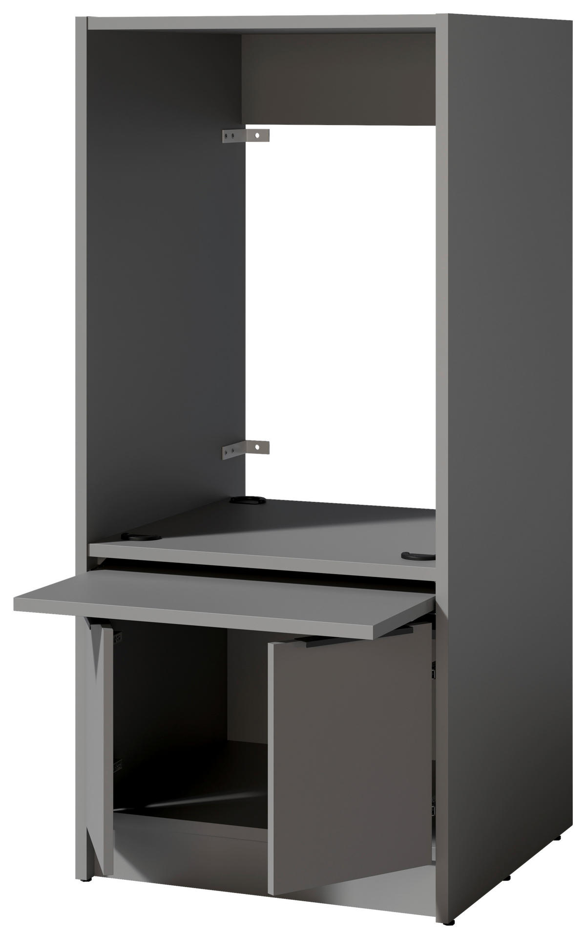 WASCHMASCHINENSCHRANK 70/150/68 cm  in Grau  - Schwarz/Grau, Basics, Holzwerkstoff/Kunststoff (70/150/68cm) - MID.YOU