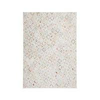 FLACHWEBETEPPICH Wohnzimmer 80/150 cm Spark 110 Elfenbein Chrom Chromfarben, Beige rechteckig  - Chromfarben/Beige, Design, Leder/Textil (80/150cm) - Novel