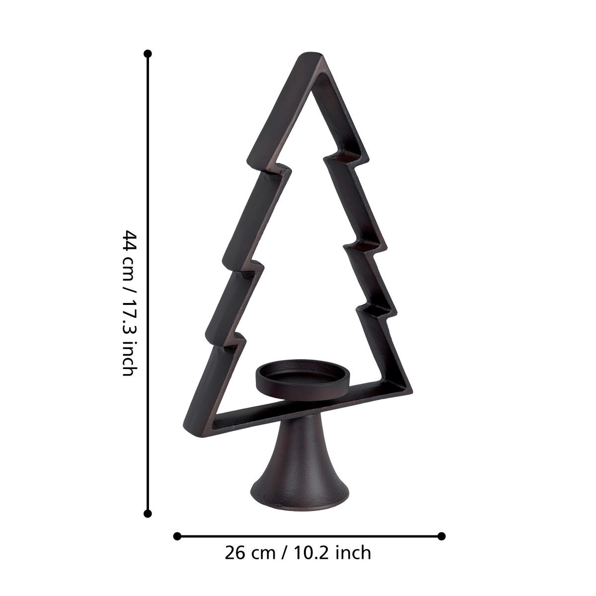 KERZENHALTER - Braun, LIFESTYLE, Metall (26/9.5/44cm)