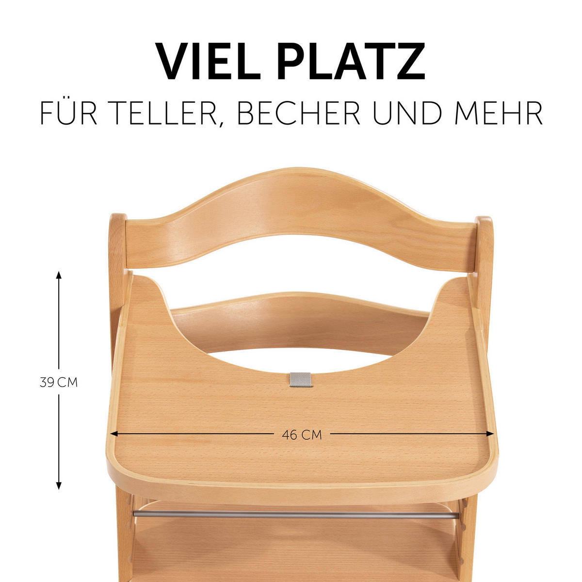 ESS- UND SPIELBRETT ALPHA WOODEN TRAY  - Naturfarben, Basics, Holz (38,5/46/3cm) - Hauck