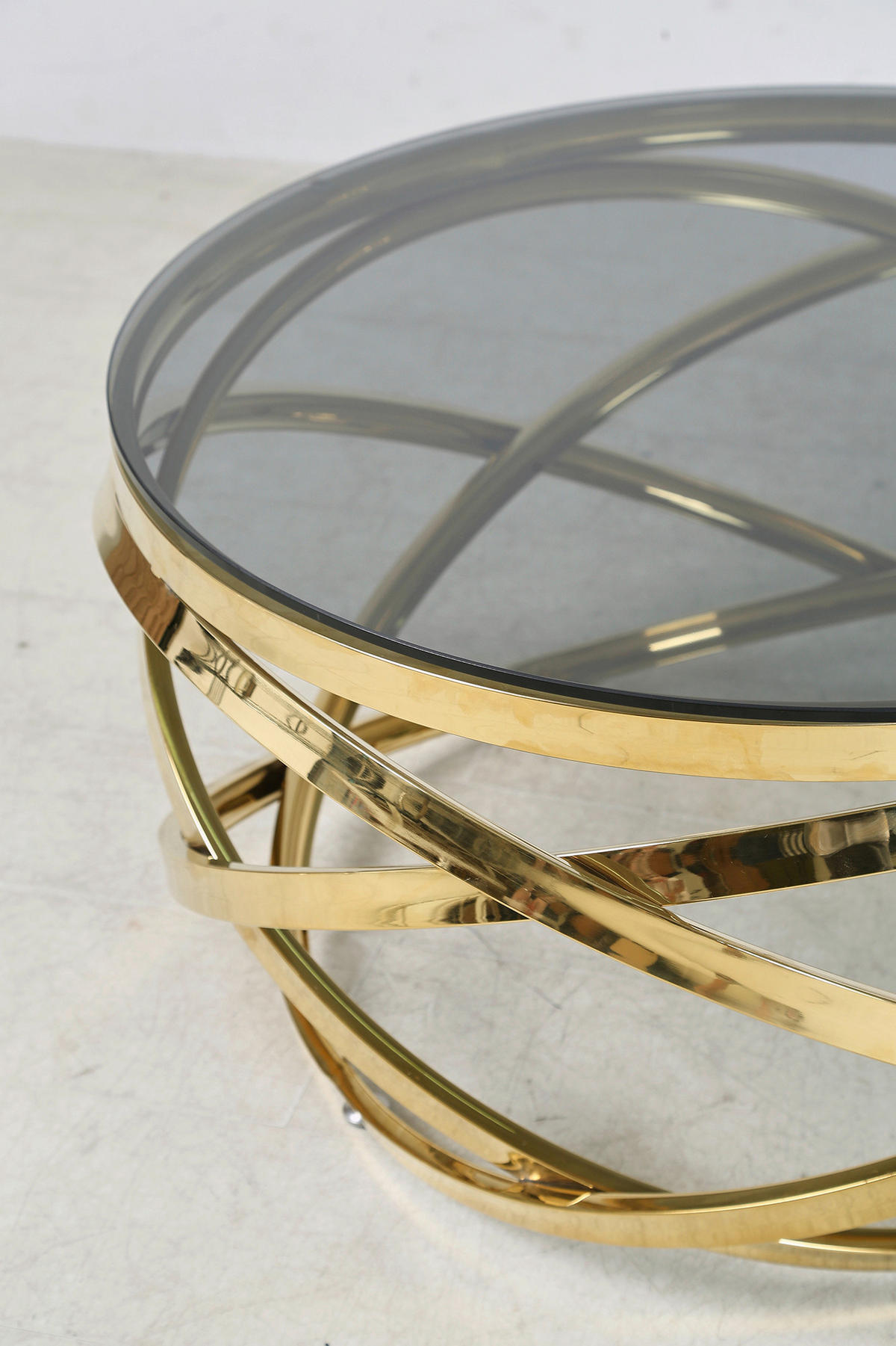 COUCHTISCH in Metall, Glas 80/80/42 cm  - Goldfarben/Grau, Design, Glas/Metall (80/80/42cm) - Livetastic