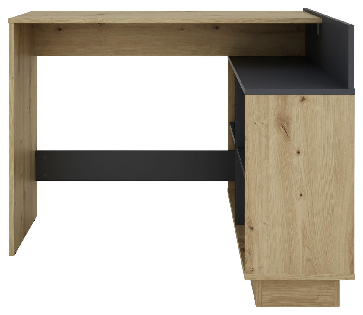ECKSCHREIBTISCH 112/80/77,5 cm  in Graphitfarben, Eiche Artisan  - Graphitfarben/Eiche Artisan, MODERN, Holzwerkstoff (112/80/77,5cm) - MID.YOU