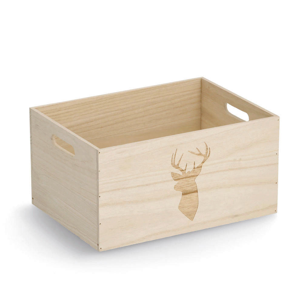AUFBEWAHRUNGSBOX     - Naturfarben, Basics, Holz (35/25/18cm)