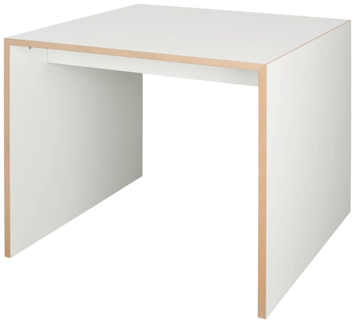 SCHREIBTISCH 80/80/74 cm  in Weiß, Buchefarben  - Buchefarben/Weiß, MODERN, Holzwerkstoff (80/80/74cm) - Tojo