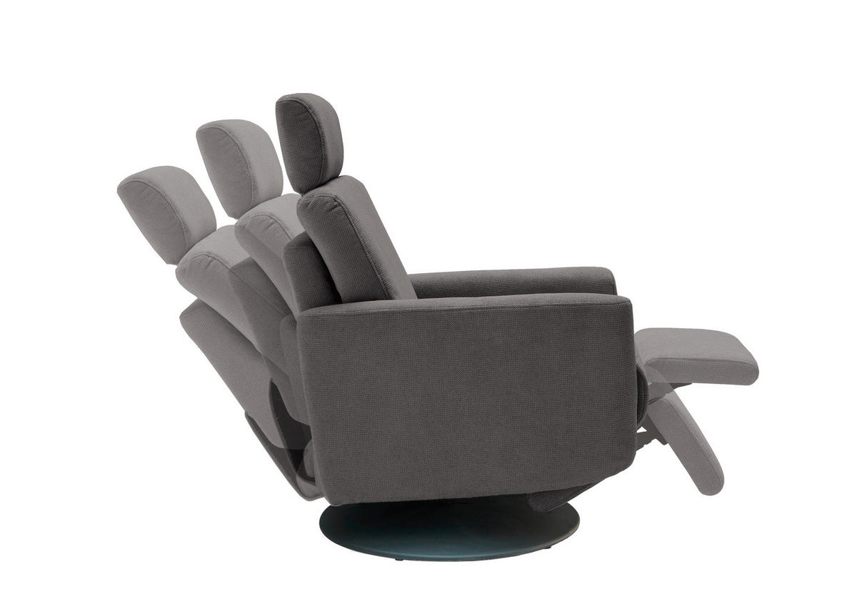 RELAXSESSEL in Textil Greige  - Greige/Schwarz, Modern, Textil/Metall (77/105/87-154cm) - Livetastic