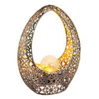 SOLCELLSLAMPA - klar/bronsfärgad, Design, metall/glas (21,5/9,5/27,5cm) - Globo
