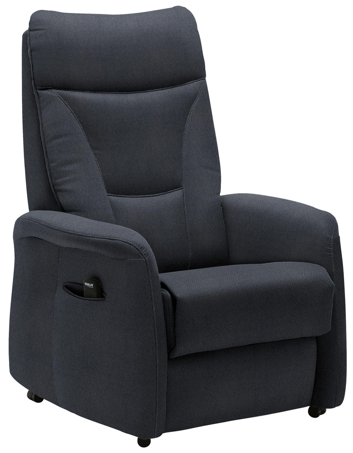 FERNSEHSESSEL  mit Relaxfunktion, Aufstehhilfe Mikrofaser Dunkelblau  - Schwarz/Dunkelblau, KONVENTIONELL, Textil (78/108/90cm) - Hukla
