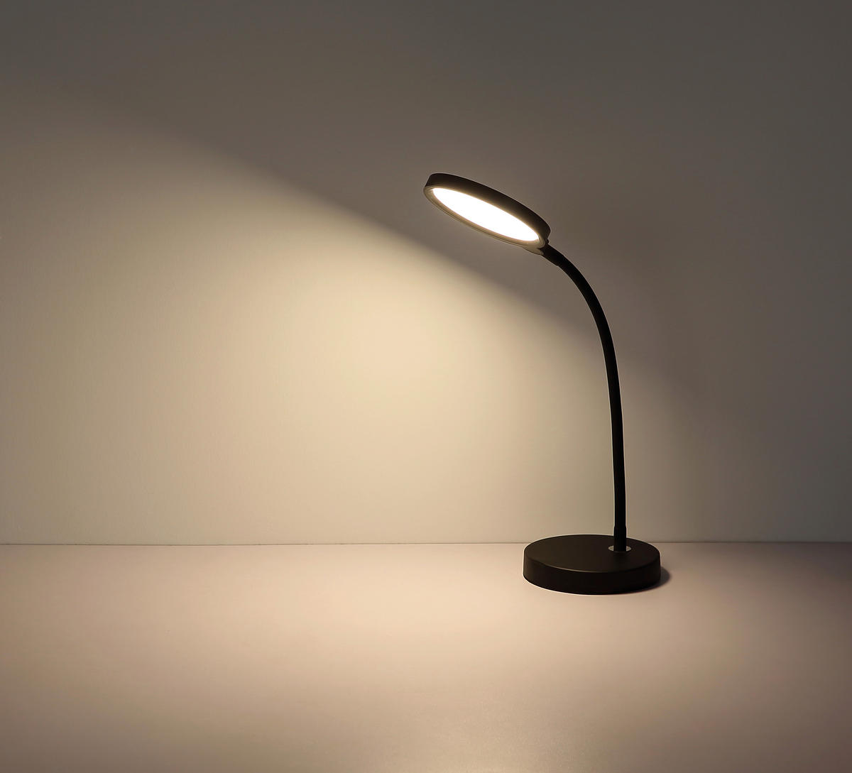 LED-TISCHLEUCHTE Kalderon 43/15/28 cm  - Opal/Schwarz, Design, Kunststoff/Metall (43/15/28cm) - Globo