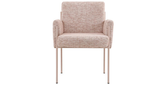 ARMLEHNSTUHL in Eisen Webstoff - Rosa, Design, Textil/Metall (62/86/63cm) - Novel