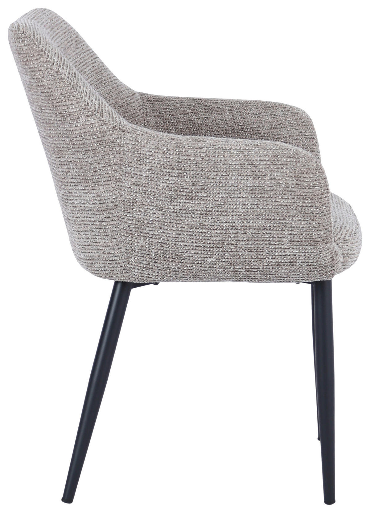 ARMLEHNSTUHL   Chenille  Schwarz, Beige  - Beige/Schwarz, MODERN, Holz/Textil (58/85/60cm) - MID.YOU
