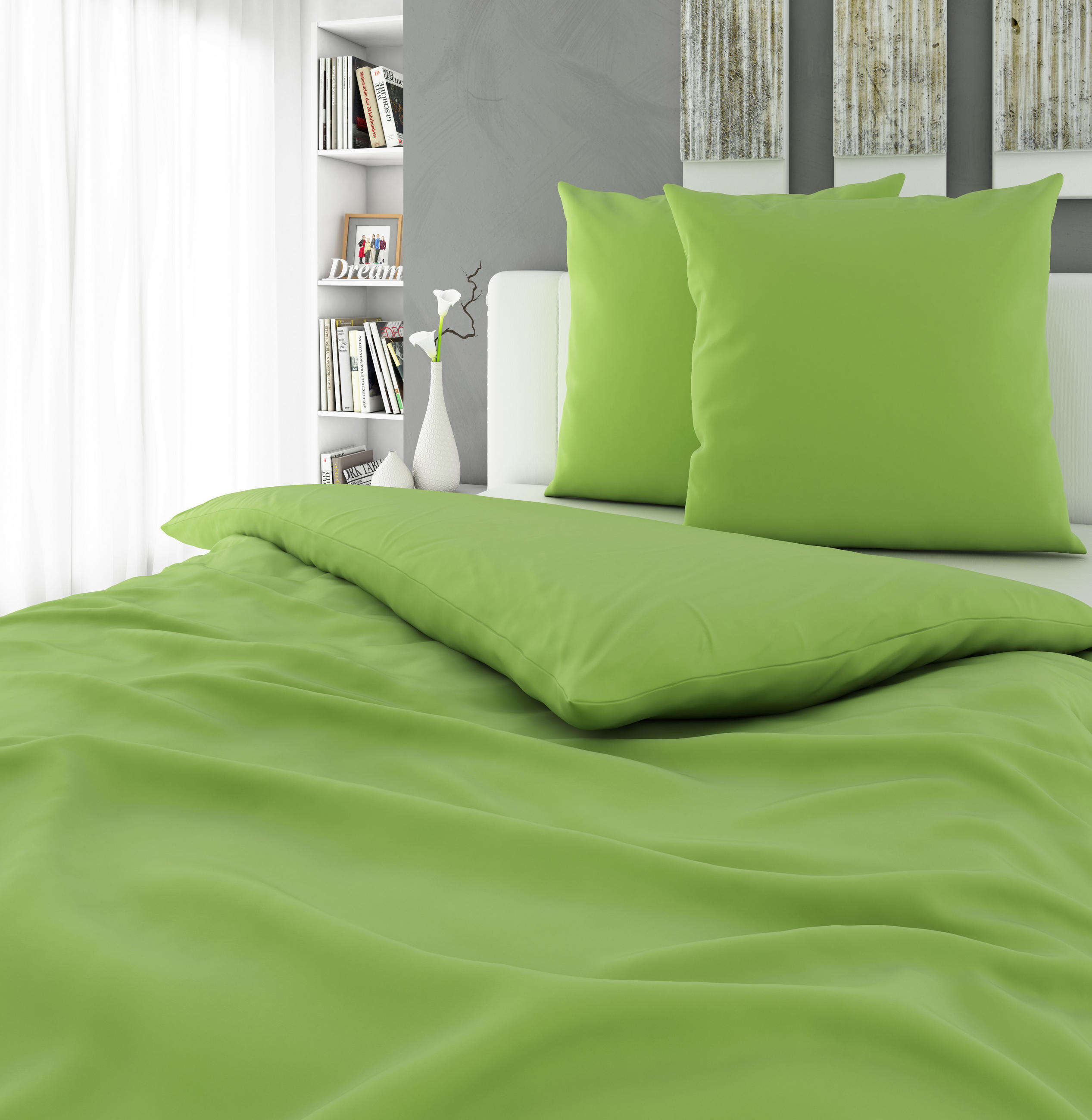 BETTWÄSCHE Renforcé 200/200 cm  - Limette, KONVENTIONELL, Textil (200/200cm) - Bio:Vio