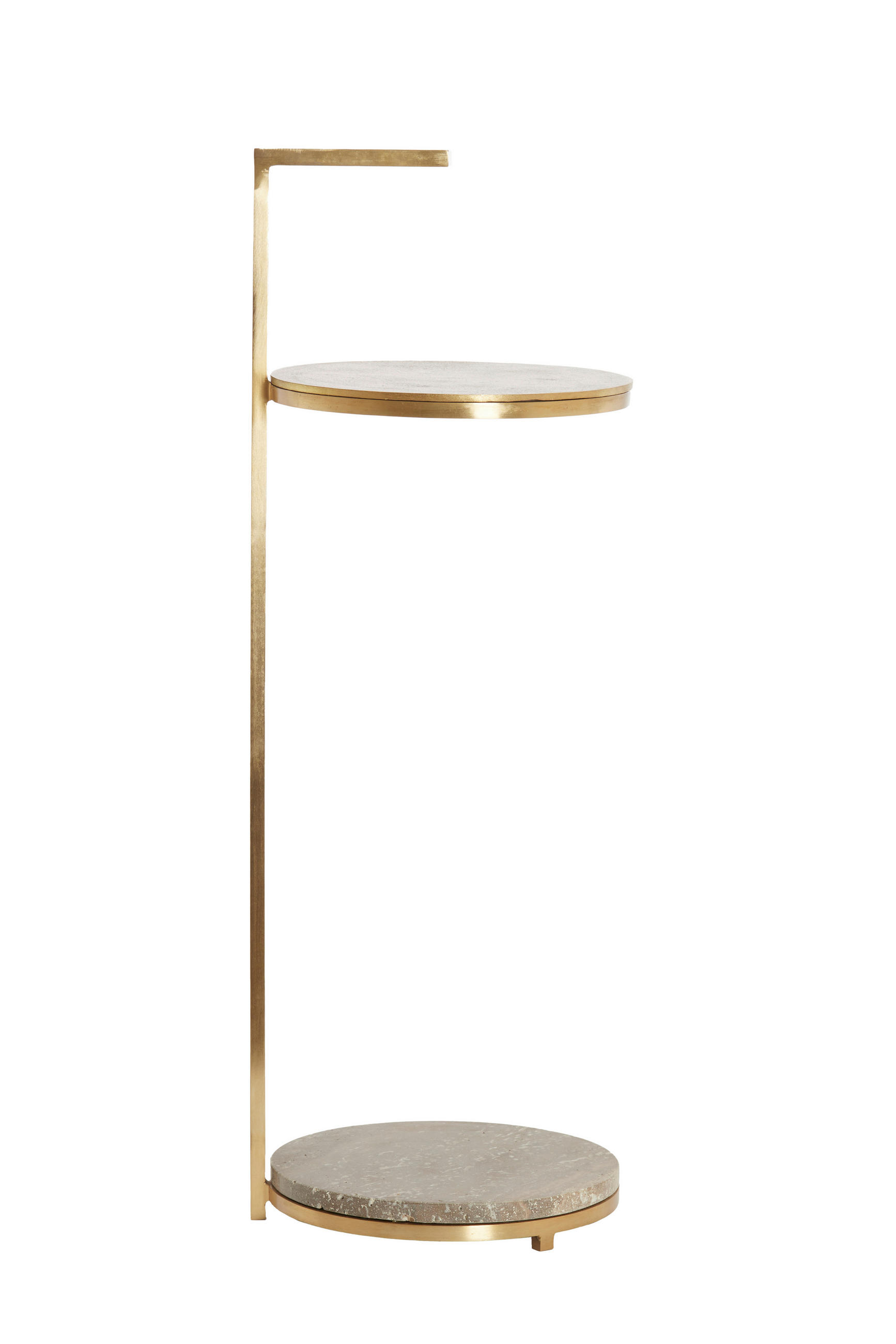 BEISTELLTISCH 26/26/76 cm LEDA Braun, Bronzefarben rund  - Braun/Bronzefarben, Trend, Stein/Metall (26/26/76cm) - Light & Living