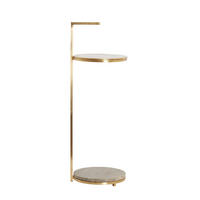 BEISTELLTISCH 26/26/76 cm LEDA Braun, Bronzefarben rund  - Braun/Bronzefarben, Trend, Stein/Metall (26/26/76cm) - Light & Living