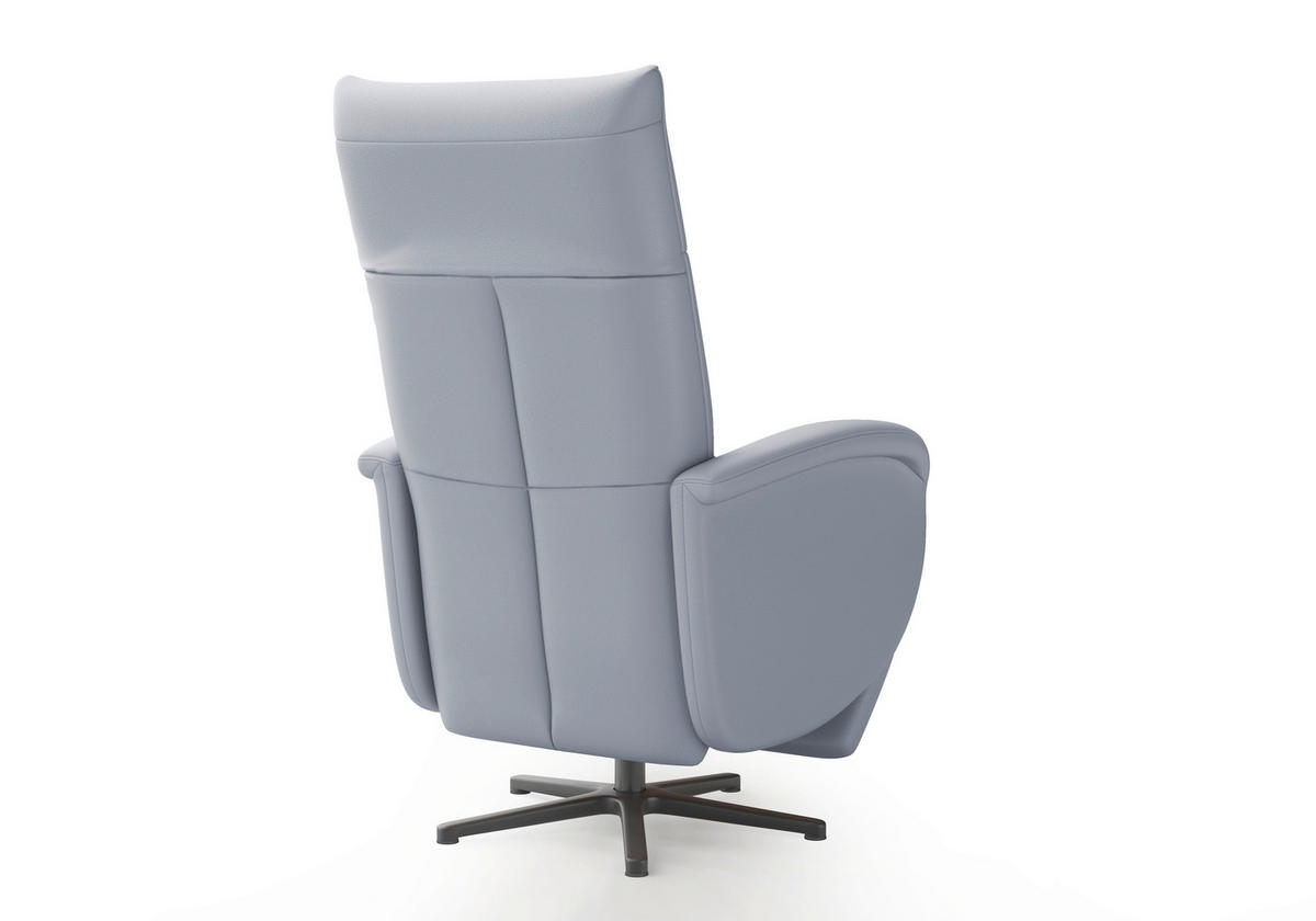 DREHSTUHL Graublau  - Graublau/Schwarz, MODERN, Leder/Metall (75/112/82cm) - Sit & More