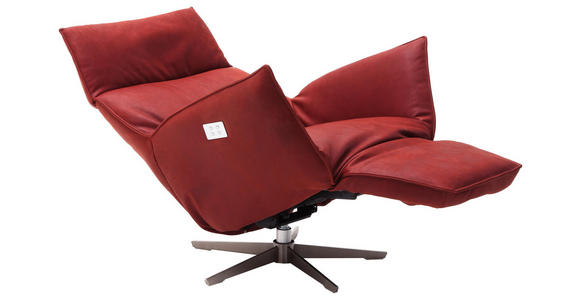 RELAXSESSEL in Leder Rot - Edelstahlfarben/Rot, Design, Leder/Metall (84/67-113/88-165cm) - Dieter Knoll