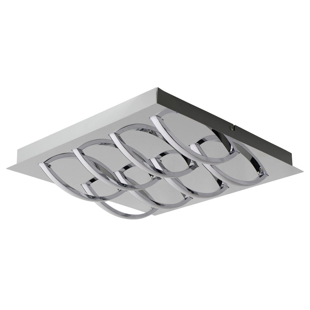 LED-DECKENLEUCHTE Mancheste 41/41/8,5 cm   - Chromfarben/Opal, Basics, Kunststoff/Metall (41/41/8,5cm) - Näve