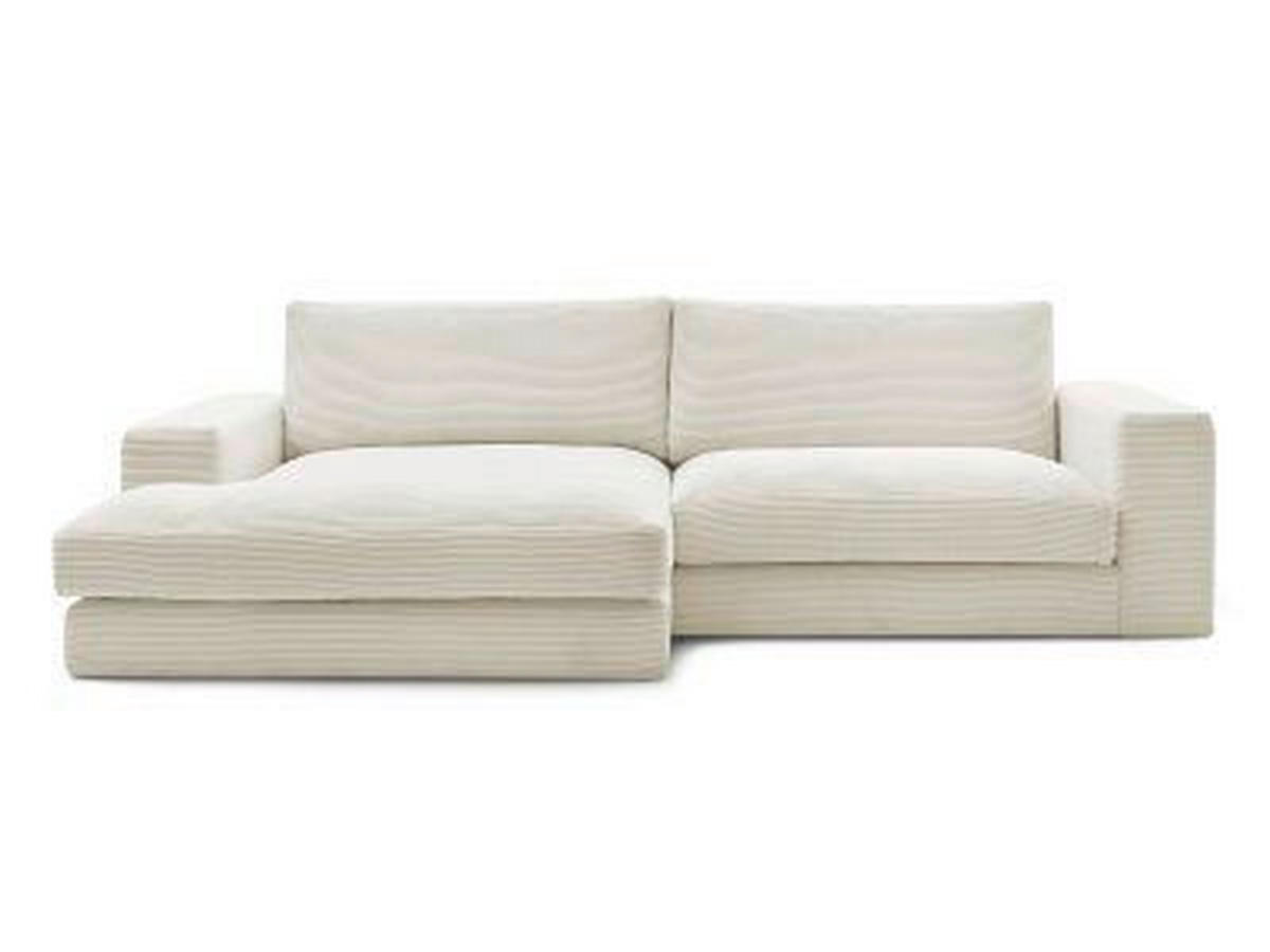 ECKSOFA  LEONARD Beige Cord  - Beige/Schwarz, MODERN, Kunststoff/Textil (159/274cm)