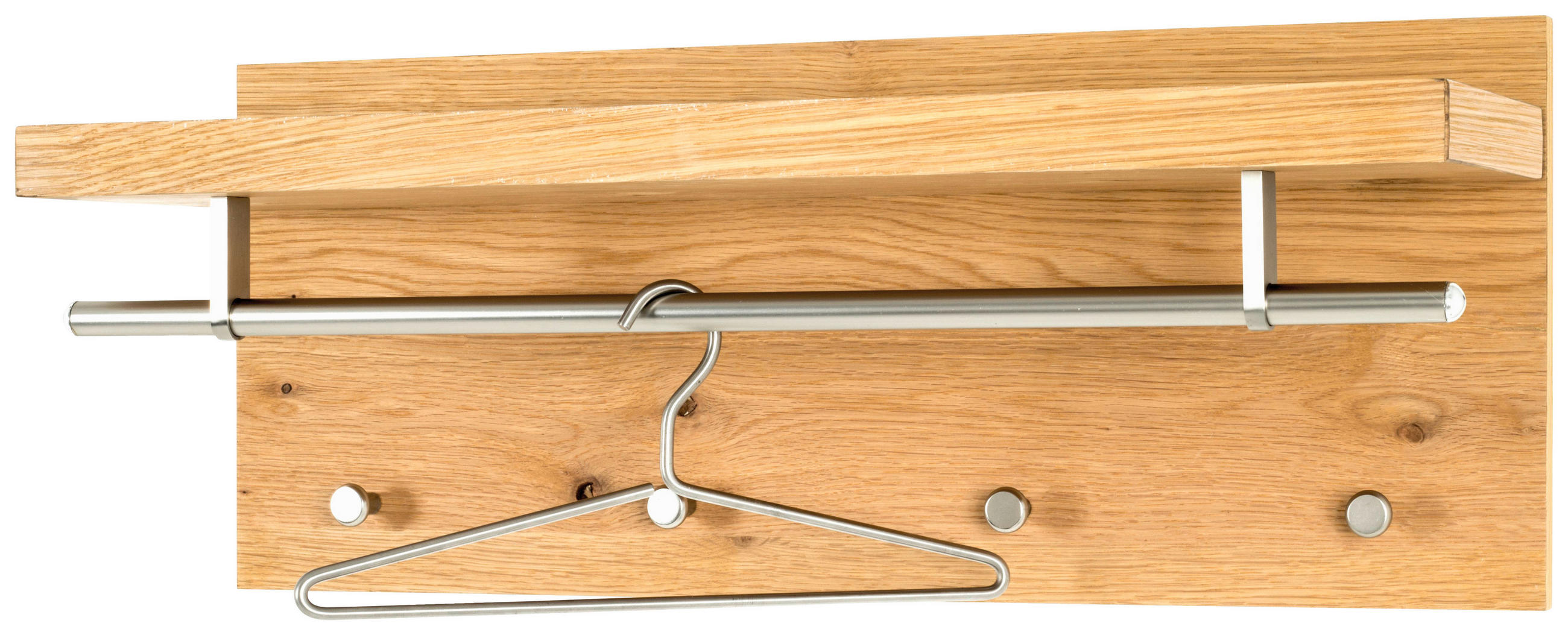 WANDGARDEROBE  in Eiche furniert Eichefarben, Edelstahlfarben  - Edelstahlfarben/Eichefarben, Design, Holz/Holzwerkstoff (75/30/26cm)