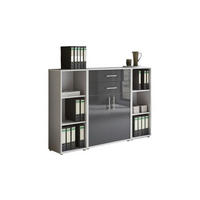 SKRINKA NA DOKUMENTY, sivá, antracitová s vysokým leskom, 172,6/113,6/33 cm - sivá/antracitová s vysokým leskom, Modern, kompozitné drevo (172,6/113,6/33cm) - MID.YOU