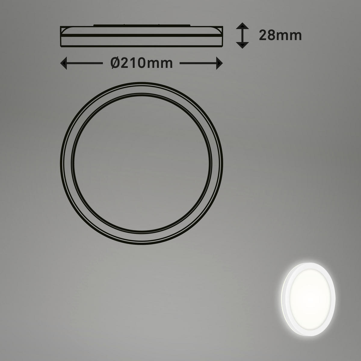 AUßENDECKENLEUCHTE 21/2,8 cm   - Weiß, Design, Kunststoff (21/2,8cm)