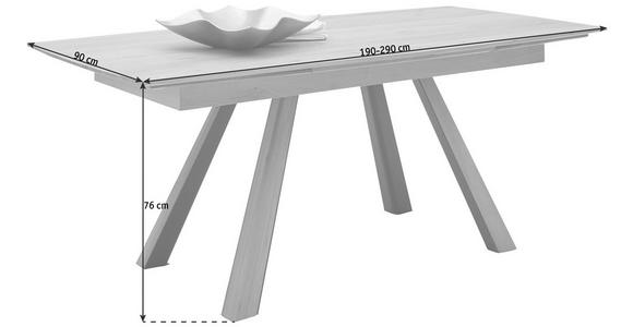 ESSTISCH 190-290/90/76 cm Kerneiche vollmassiv Holz, Metall Anthrazit, Eichefarben rechteckig  - Eichefarben/Anthrazit, Design, Holz/Metall (190-290/90/76cm) - Valnatura