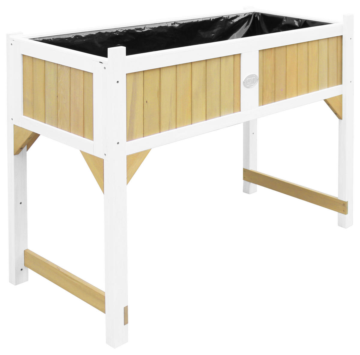 HOCHBEET AXI WEIß/BRAUN  - Schwarz/Braun, KONVENTIONELL, Holz (54/94/120cm) - Ambia Garden