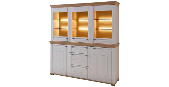 BUFFET 200/208/47 cm  in Kaschmir, Eiche Artisan  - Kaschmir/Eiche Artisan, ROMANTIK / LANDHAUS, Glas/Holzwerkstoff (200/208/47cm) - Landscape