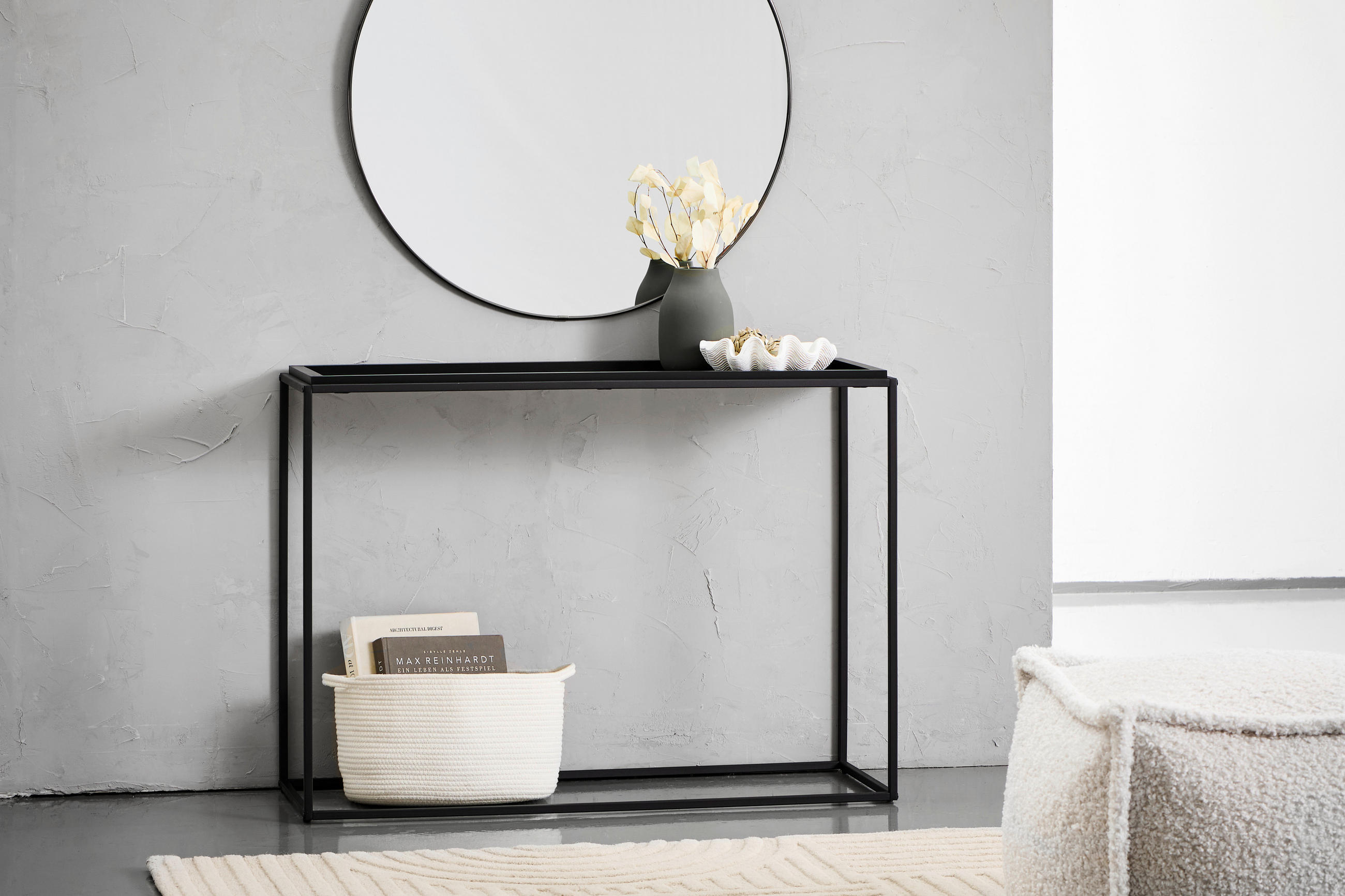 KONSOLENTISCH in Metall, Holzwerkstoff 110/38/80 cm    - Schwarz, Design, Holzwerkstoff/Metall (110/38/80cm) - MID.YOU