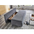 SCHLAFSOFA Webstoff Grau Rückenkissen, Armlehnenkissen, Bettkasten, Schlaffunktion, Topper, Rücken echt  - Chromfarben/Grau, KONVENTIONELL, Holz/Kunststoff (207/91/90cm) - Carryhome