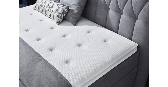 BOXSPRINGBETT 200/200 cm  in Grau  - Chromfarben/Grau, KONVENTIONELL, Textil/Metall (200/200cm) - Ambiente