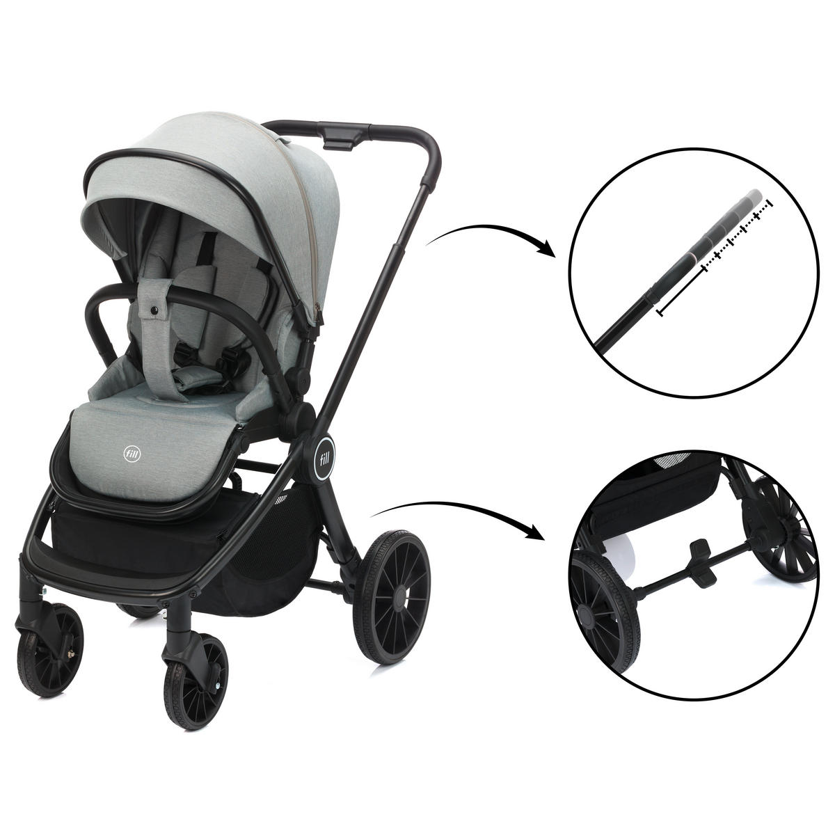 KOMBIKINDERWAGEN    - Basics (35/104/74,5cm) - Fillikid