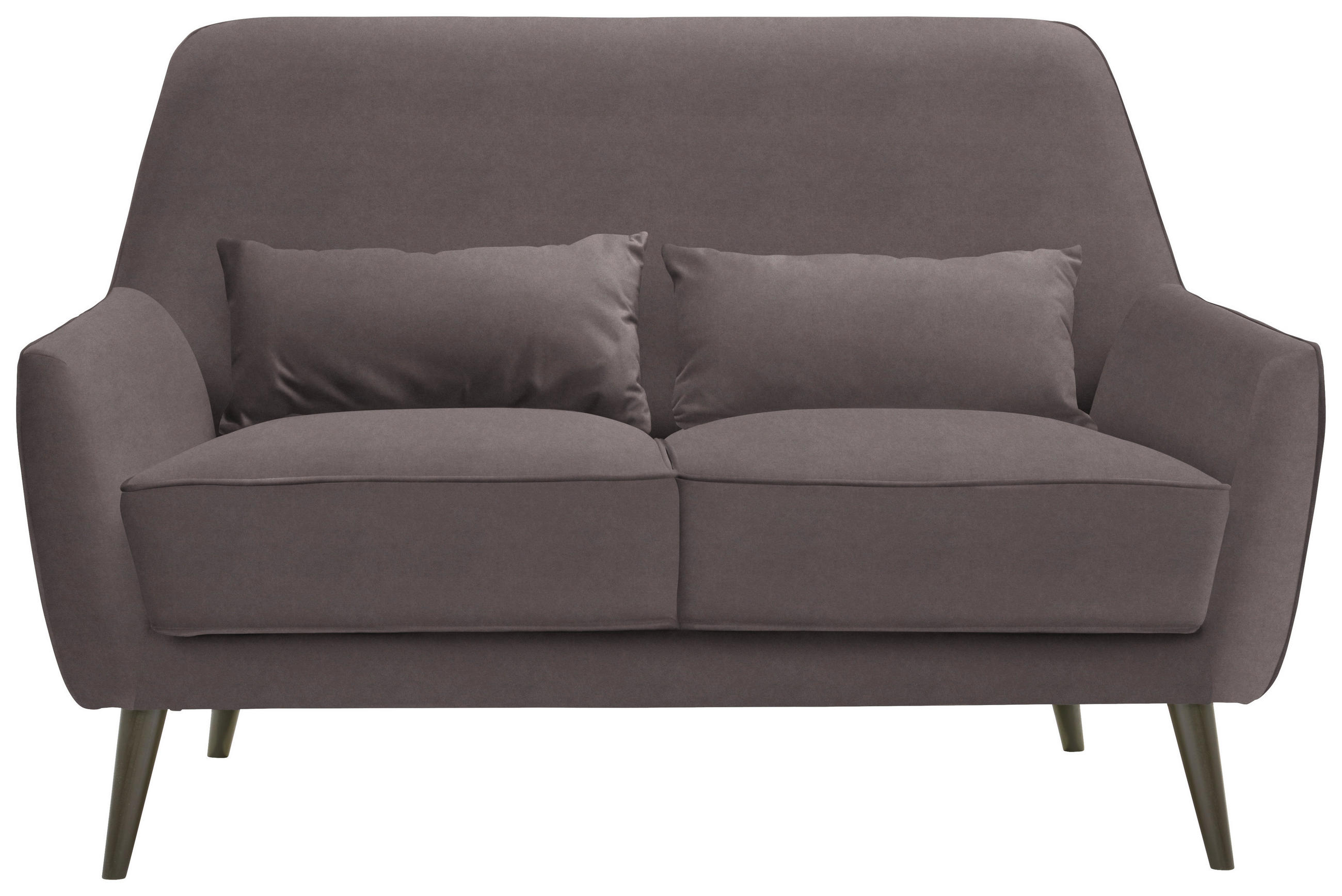 2-SITZER-SOFA Mikrofaser Hellgrau  - Hellgrau/Schwarz, Trend, Holz/Textil (135/86/80cm) - MID.YOU