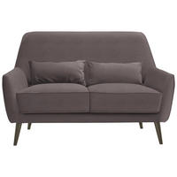 2-SITZER-SOFA in Mikrofaser Hellgrau  - Hellgrau/Schwarz, Trend, Holz/Textil (135/86/80cm) - Carryhome