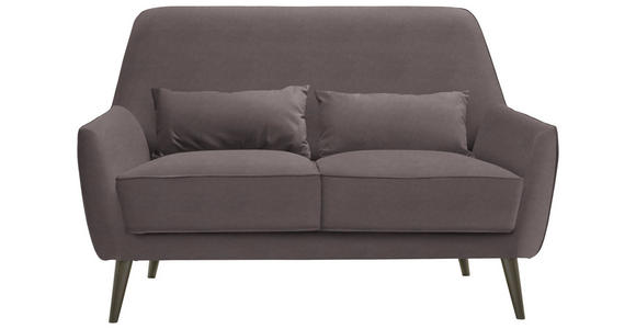 2-SITZER-SOFA in Mikrofaser Hellgrau - Hellgrau/Schwarz, Trend, Holz/Textil (135/86/80cm) - Carryhome